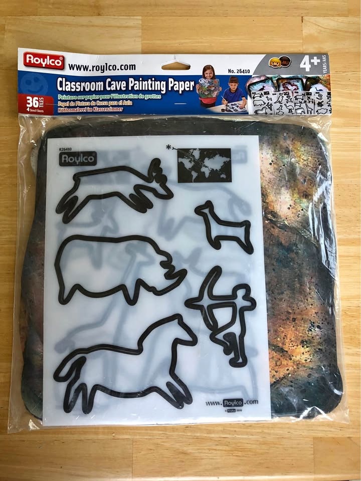 Roylco Classroom Cave Painting Paper/Stencil Kit