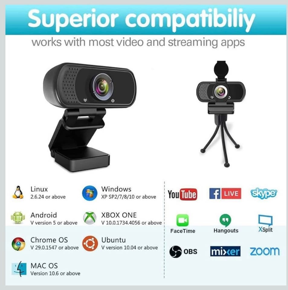 ZIQIAN 1080P Webcam with Stereo Microphone - photo 2