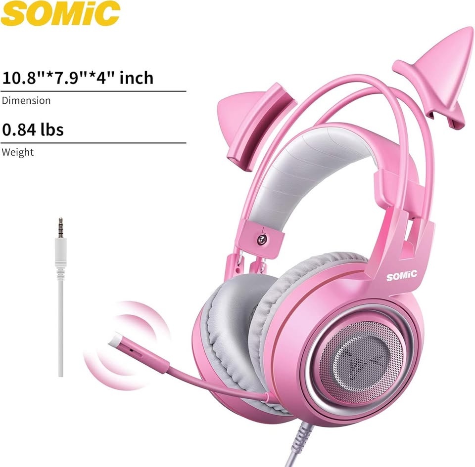 SOMIC G951s Pink Stereo Gaming Headset with Mic - photo 3