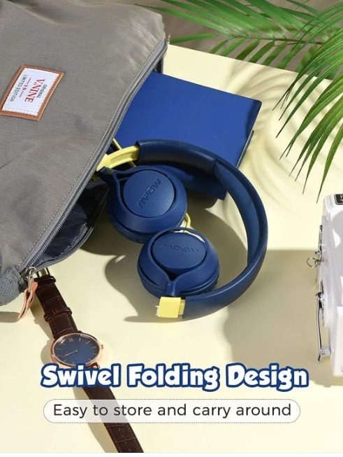 Mpow Wired Foldable Kids Headphones w/ Mic (Blue) - photo 3