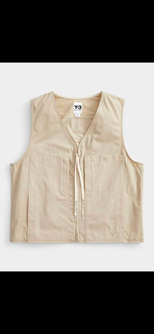 Y-3 Khaki Heavy Poplin Workwear Vest - Mens Large