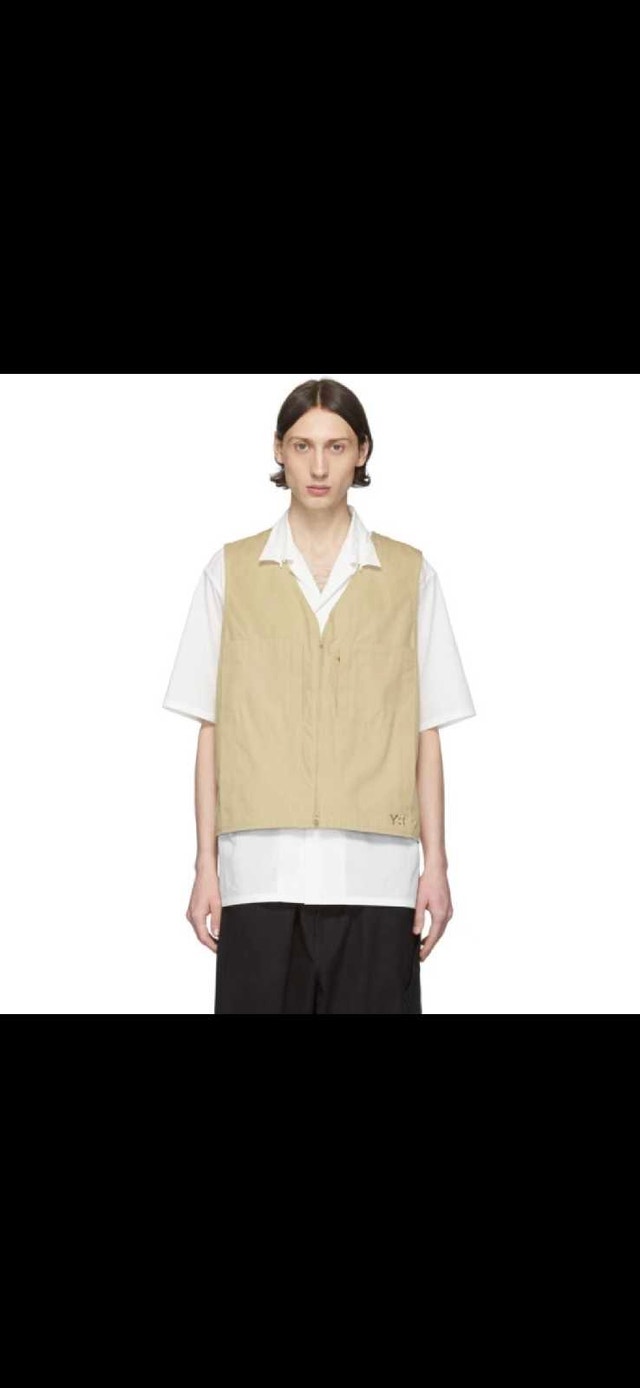 Y-3 Khaki Heavy Poplin Workwear Vest - Mens Large - photo 2