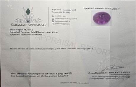 32 ct Fancy Appraised Vivid Purple Amethyst Gemstone - photo 4