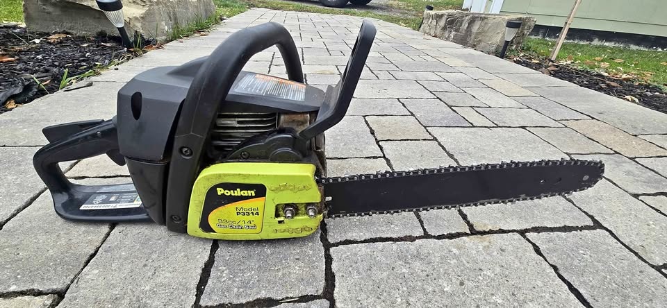 Gas-powered chainsaw.