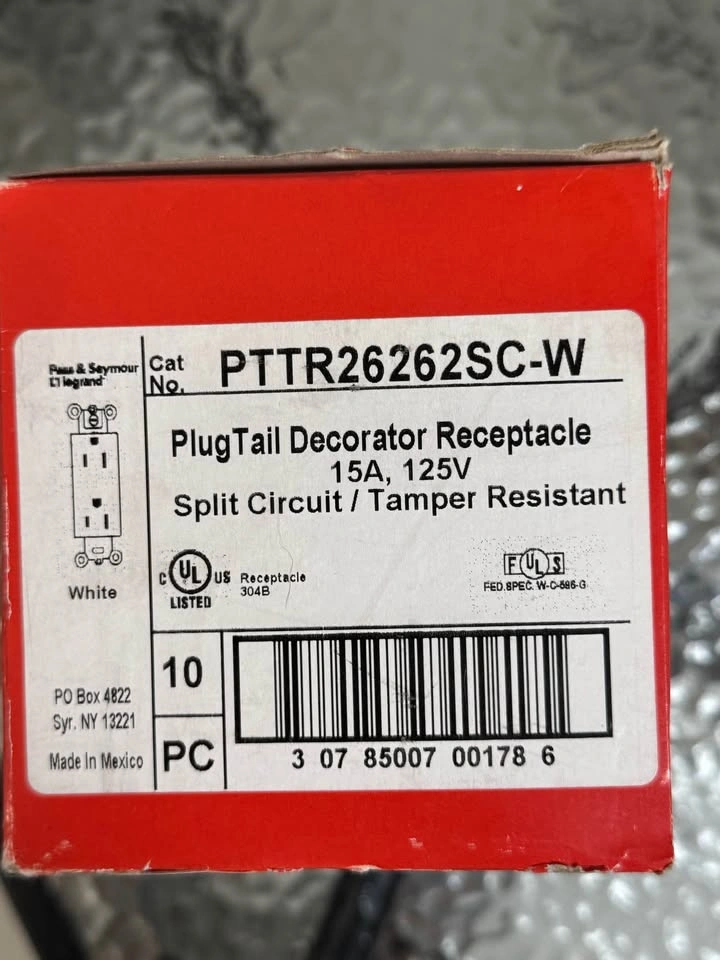 Legrand Plugtail 15A 125V Tamper-Resistant Split Circuit Recepta - photo 2