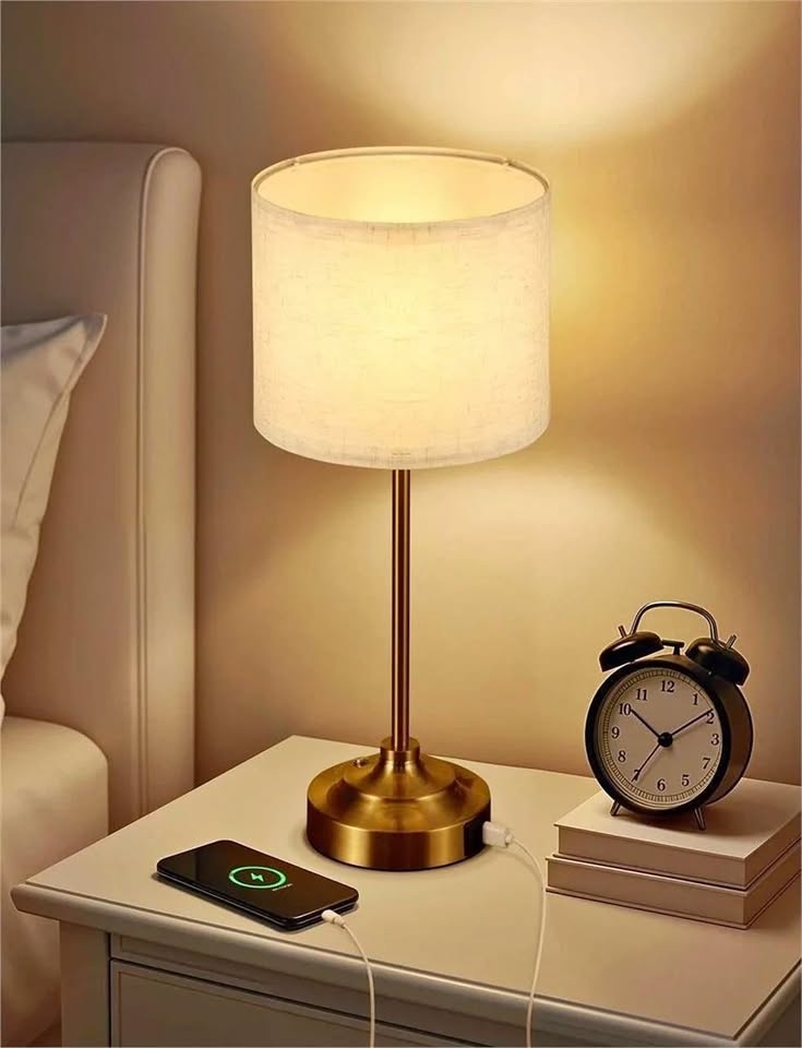 Table Lamp with USB Port, Battery Up to 60H, Touch Dimmable Ligh
