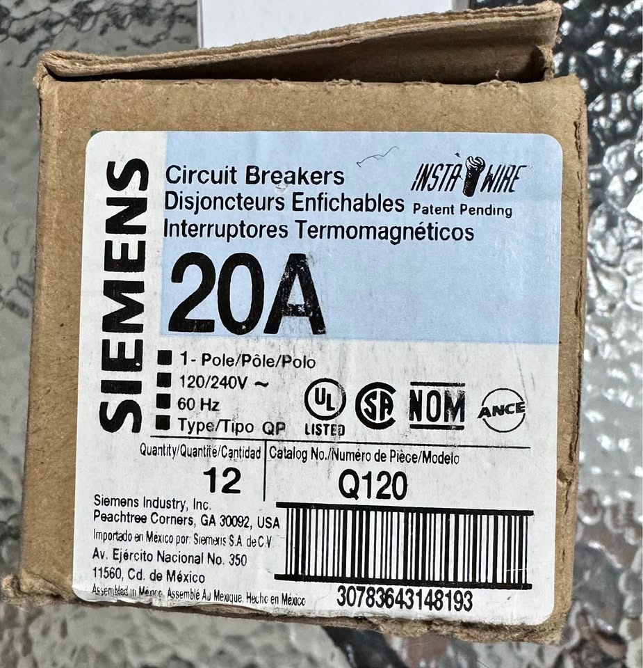 Siemens Q120 20-Amp Single Pole Type QP Circuit Breaker