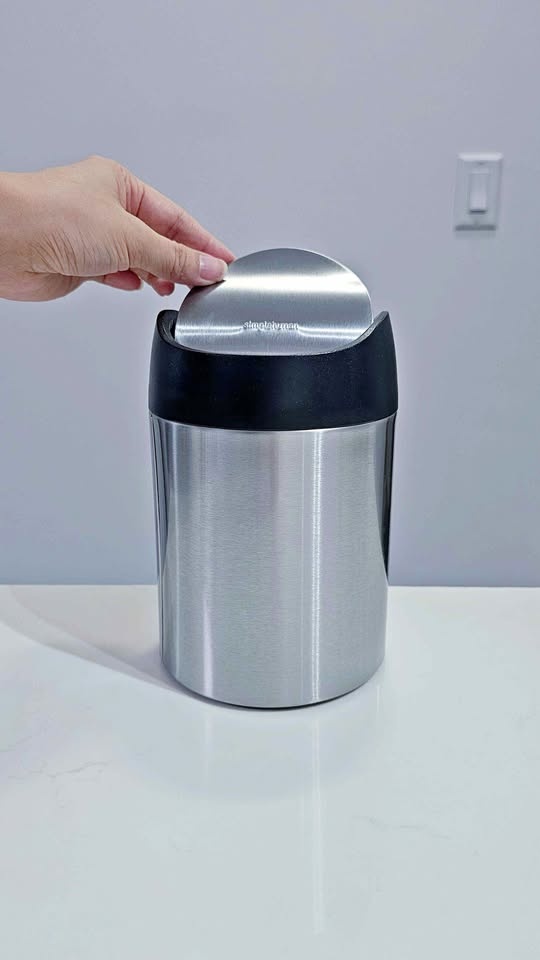 Simplehuman 1.5L Mini Swing Lid Can - Silver/Black (Discontinued