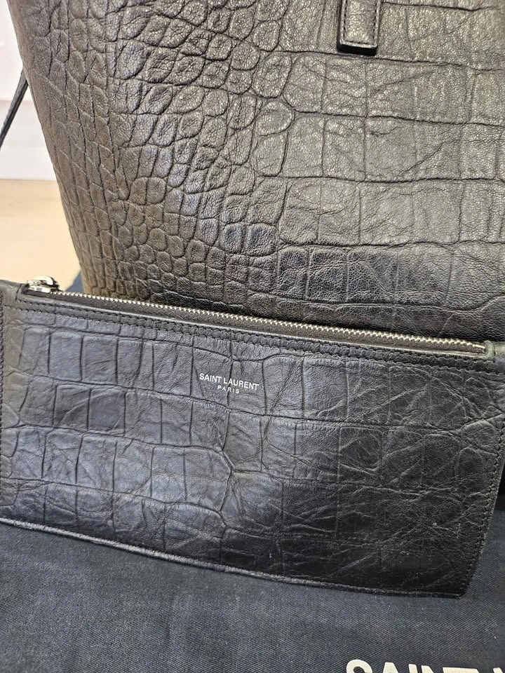 YSL Saint-Laurent Shopping Tote Black Leather - photo 2