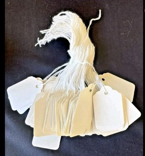 1000 Size #8 Blank White Merchandise String Tags - photo 5