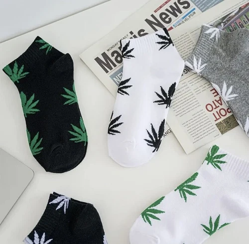 Hip Hop Marijuana Leaf Short Stockings (5 Pairs) - photo 3