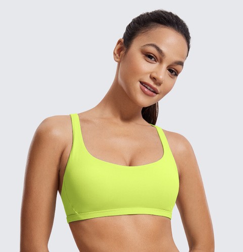 CRZ Yoga Women's Strappy Sports Bra Racerback Padded Low Impact