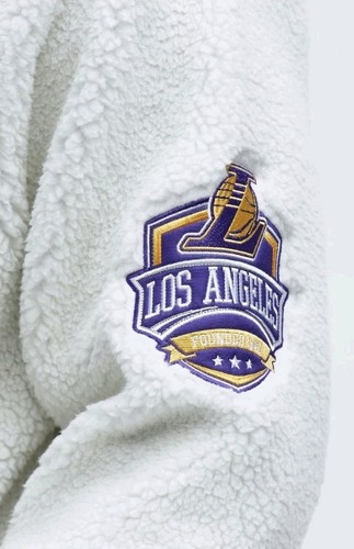 Lakers NBA Sherpa Hooded Sweatshirt, White, Size L - photo 4
