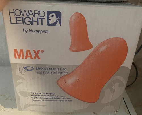 Howard Leight Max-1 Foam Earplugs - Box of 125 Pairs