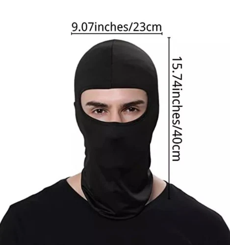 Balaclava for Sun Protection, Wind Protection, Black, One Size - photo 4