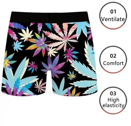 Men's boxer, sporty, breathable, with lip print, maple leaves, s - photo 3