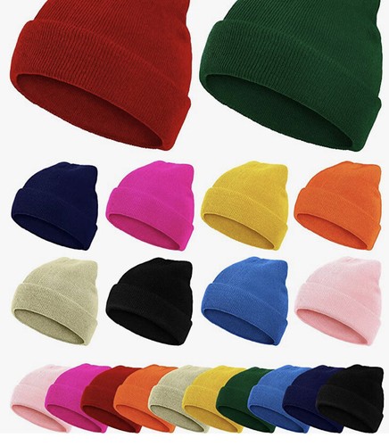 Mens Womens Knit Plain Beanie Ski Sports Winter Brimless Snow Ha - photo 2