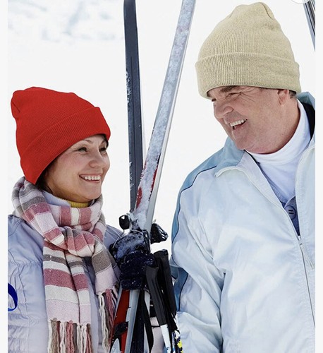 Mens Womens Knit Plain Beanie Ski Sports Winter Brimless Snow Ha - photo 5