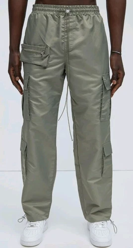 Olive Cargo Pants, Straight, Size M