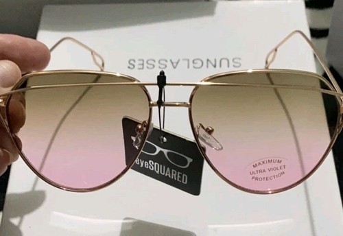 New Unisex Sunglasses - Gold Frames, Brown/Pink Lenses, 100% UV - photo 3