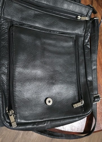 Vintage EKA Black Leather Shoulder Bag - Unisex - photo 4