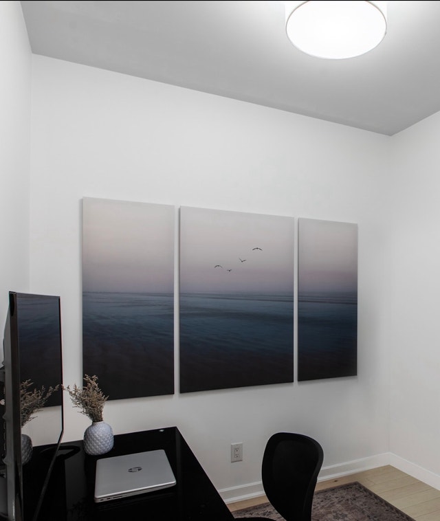 IKEA 3-Piece Canvas Wall Art Set (Ocean Print)