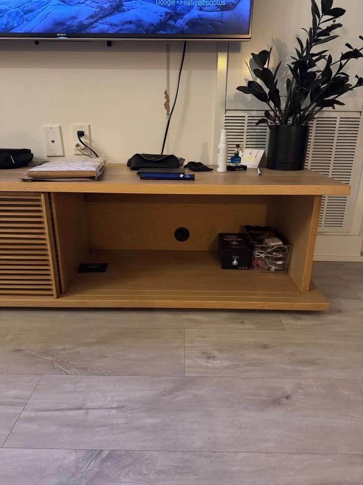 EQ3 Oak Slatted Media Console / TV Stand - photo 2