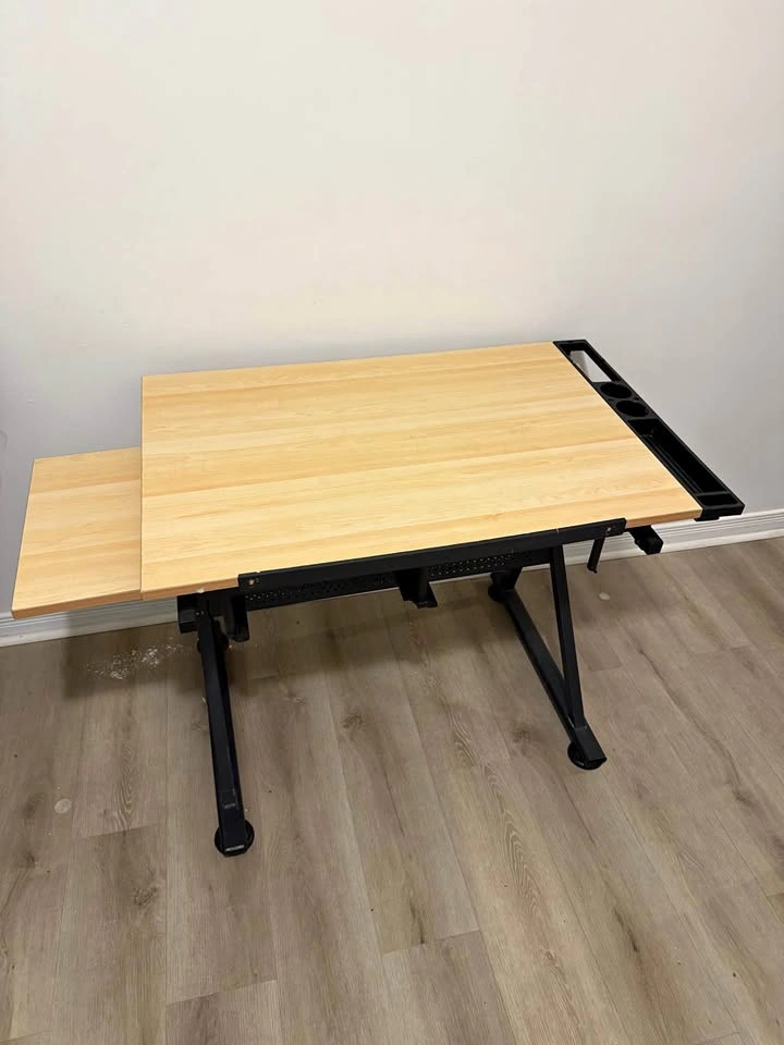 NNEDSZ Tilt Drafting Table Natural Black architect desk office a
