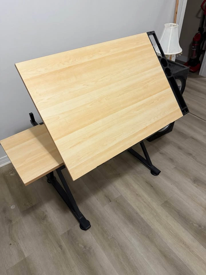 NNEDSZ Tilt Drafting Table Natural Black architect desk office a - photo 2