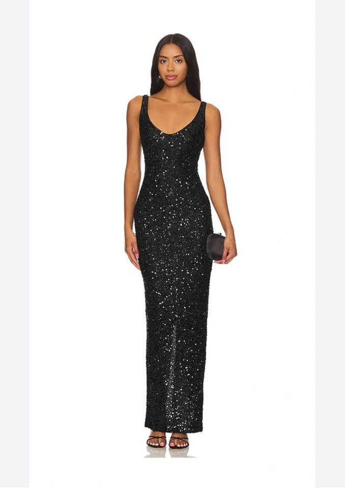 Janhvi Maxi Dress - Black M L size best offer - photo 2