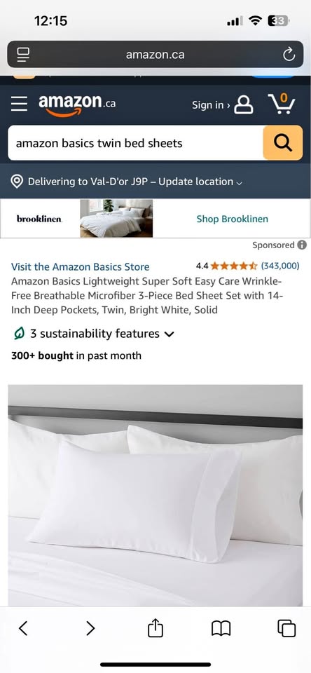 Amazon basics new twin sheet set