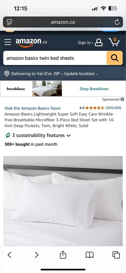 Amazon basics new twin sheet set thumbnail