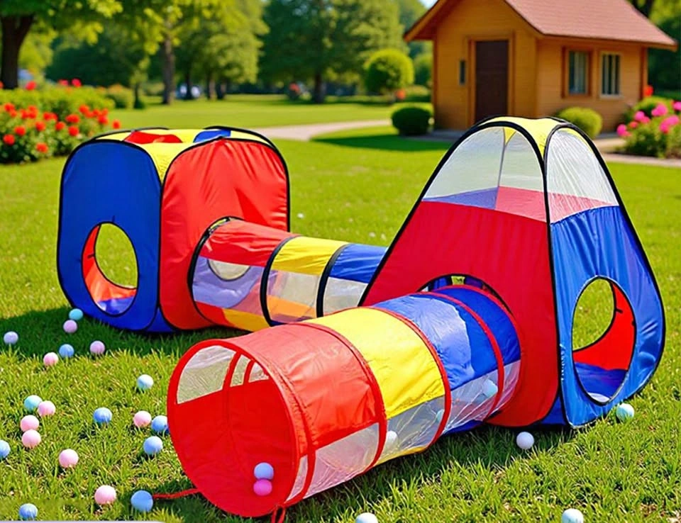 NEW 4 in 1 Pop Up Play Tent with Tunnel, Playhouse, Ball Pit