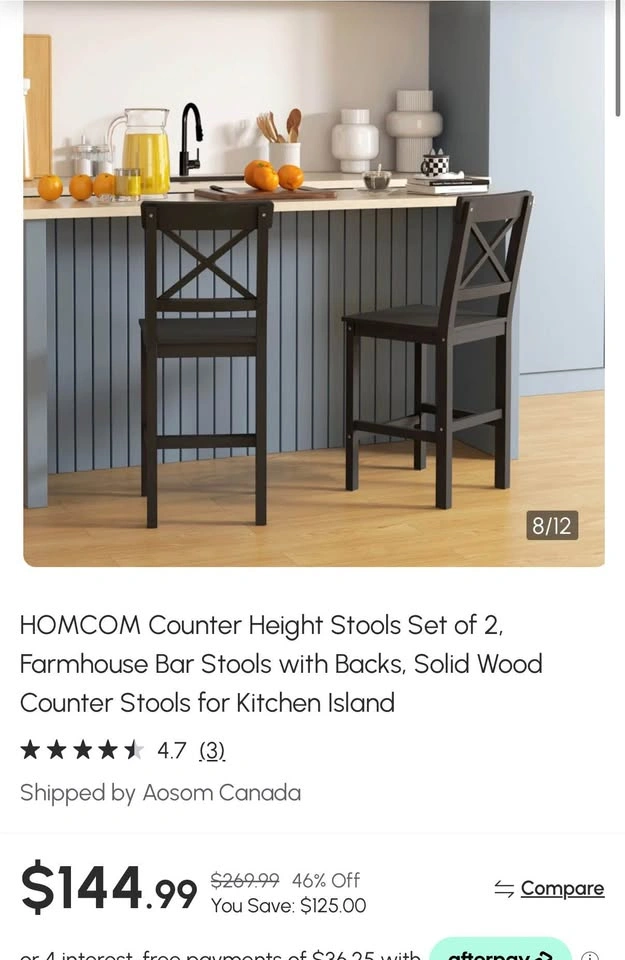 Counter Height Stools Set of 2 - photo 2