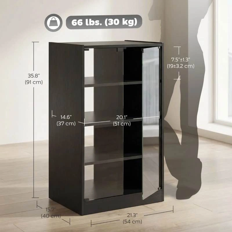 5-Tier AV Media Stand with Push to Open Glass Doors!! - photo 3