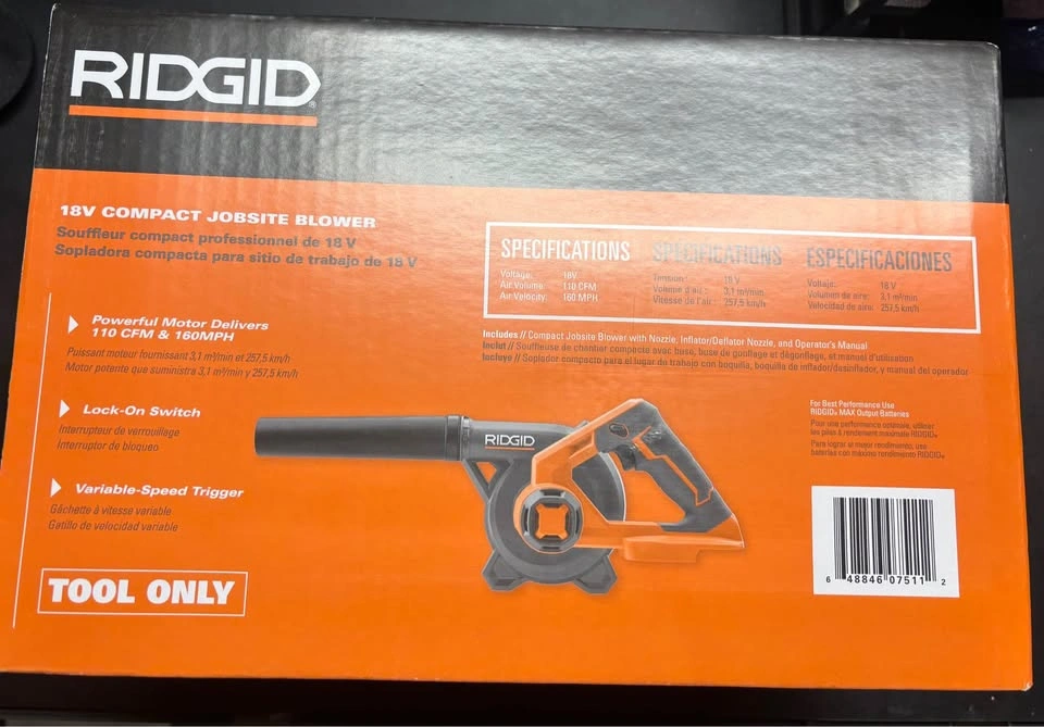RIDGID 18V Compact Jobsite Blower R86043B - photo 2