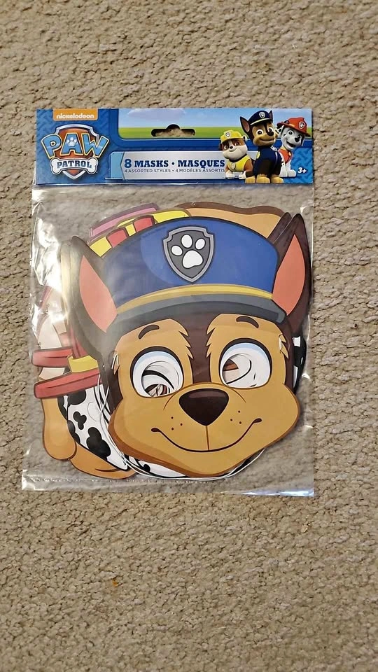 Paw Patrol Cardboard Party Masks 8 Pack