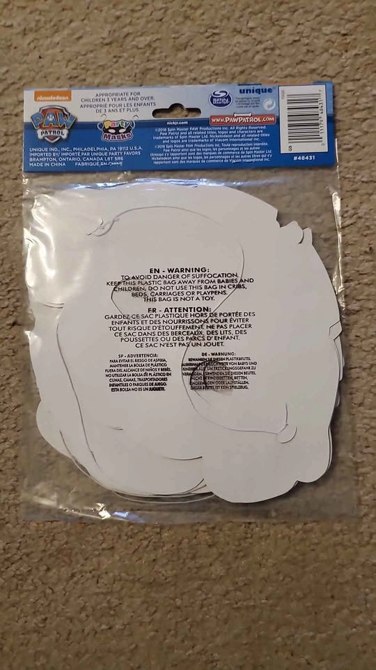 Paw Patrol Cardboard Party Masks 8 Pack - photo 2