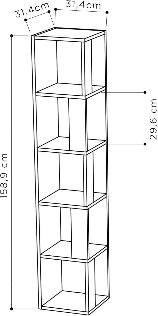 5-Tier Corner Bookcase – Modern Corner Shelf - photo 2