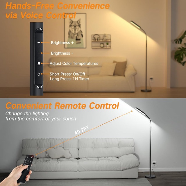 OUTON LED Floor Lamp – Dimmable w Remote - photo 3