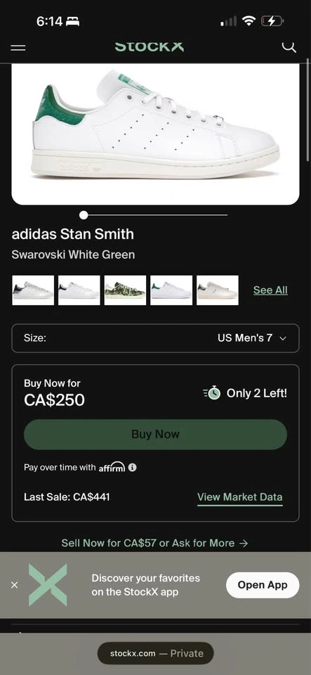 adidas Stan Smith Swarovski White Green - photo 4