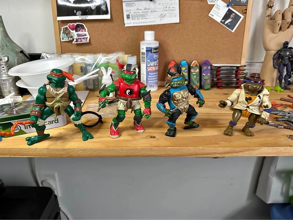 Four Vintage Ninja Turtles Figures - TMNT - 1990-2006