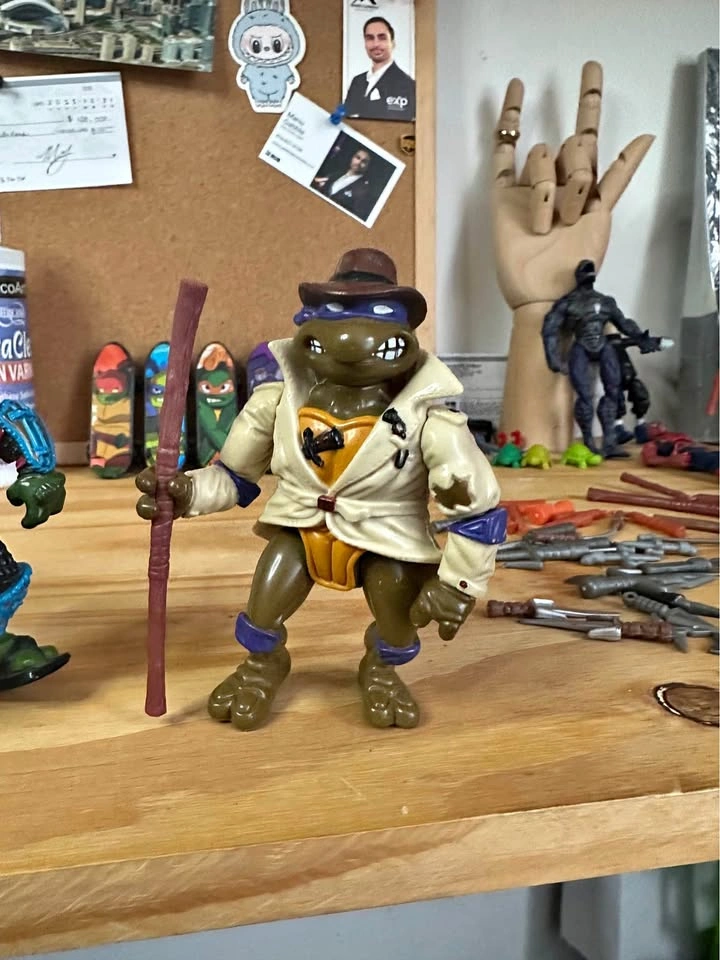 Vintage Donatello Trench Coat Figure - 1990 - TMNT
