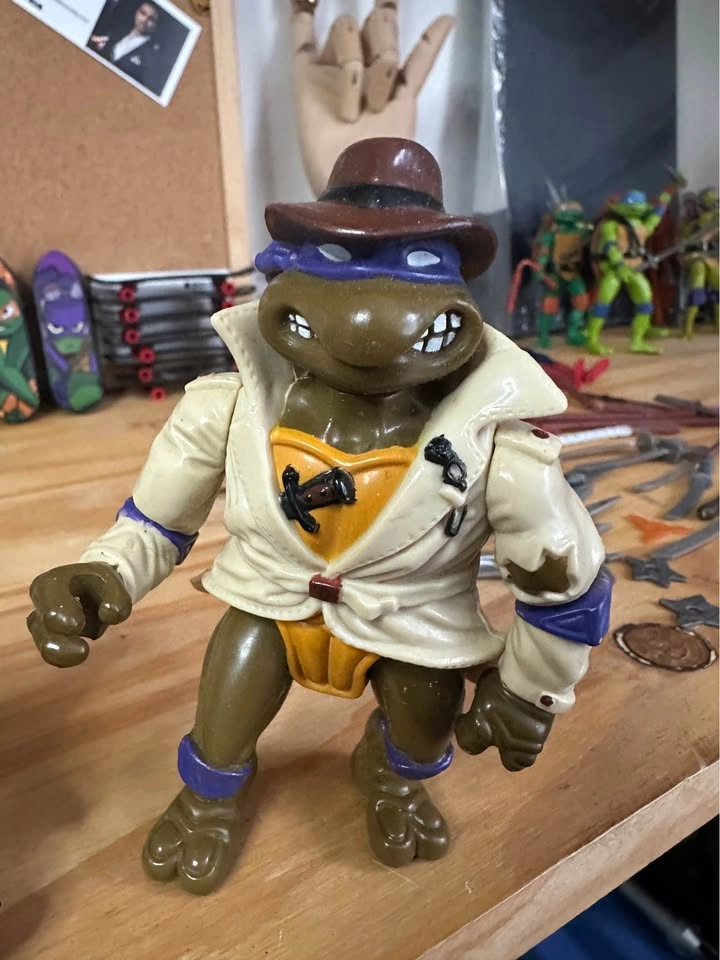 Vintage Donatello Trench Coat Figure - 1990 - TMNT - photo 2