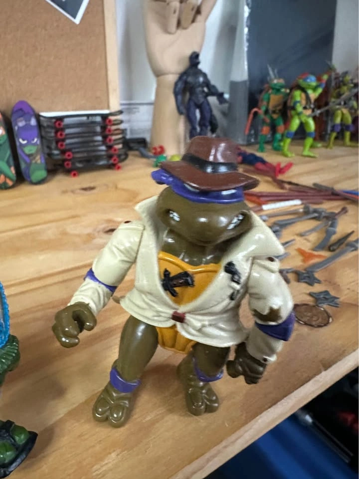 Vintage Donatello Trench Coat Figure - 1990 - TMNT - photo 3