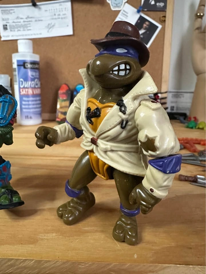Vintage Donatello Trench Coat Figure - 1990 - TMNT - photo 4