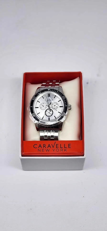 Caravelle New York Men's Chronograph Watch Silver Tone
