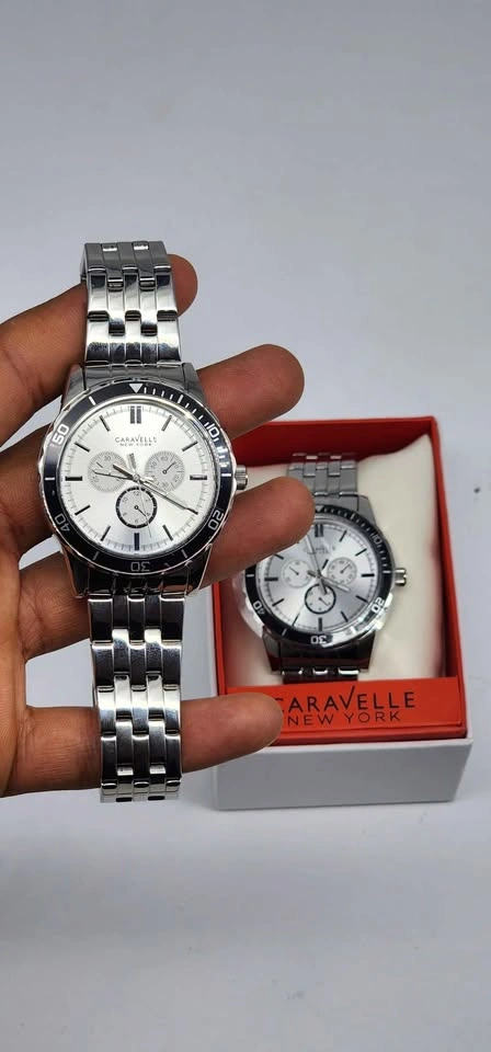 Caravelle New York Men's Chronograph Watch Silver Tone - photo 2