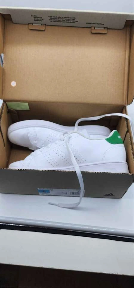 Adidas Advantage White Green Sneakers Size 6 - photo 4