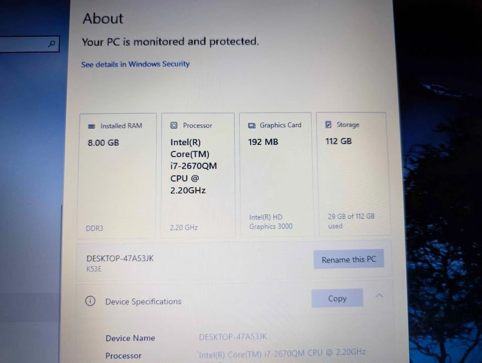 ASUS K53E 15.6" i7 8GB RAM 120GB SSD Laptop - photo 2
